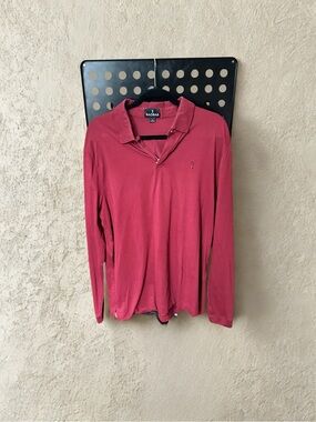 Baobab Collection Men's Long-Sleeve Polo in Burgundy